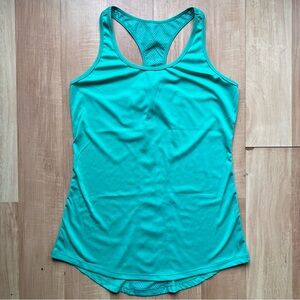 Danskin Now semi-fitted teal racerback perforated workout athletic tank top